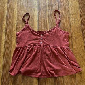 Hollister burgundy baby doll tank top